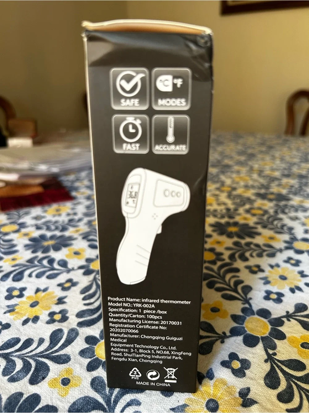 Non-Contact Infrared Forehead Thermometer — White